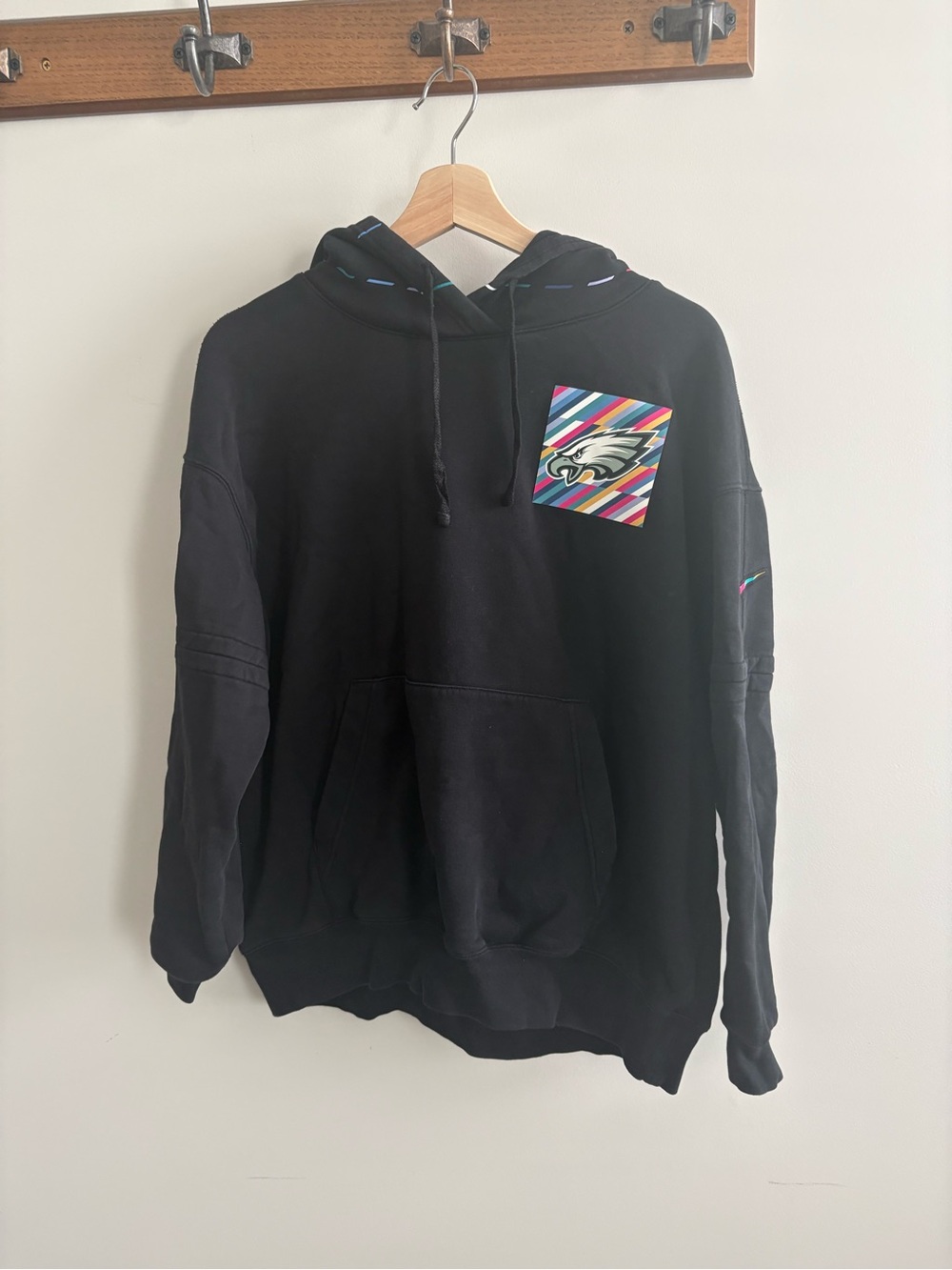 Black Philadelphia Eagles Pullover Hoodie Crucial Catch